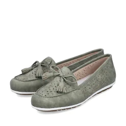 Rieker Damen Loafer grüngrau