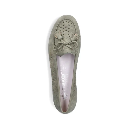 Rieker Damen Loafer grüngrau