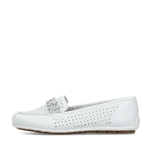 Rieker Damen Loafer reinweiss