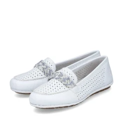 Rieker Damen Loafer reinweiss