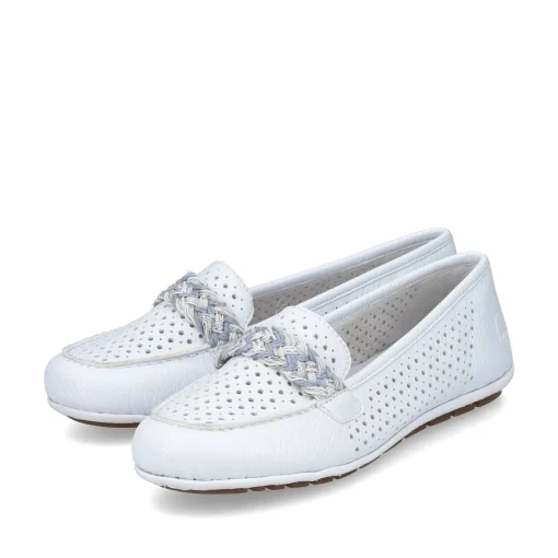 Rieker Damen Loafer reinweiss