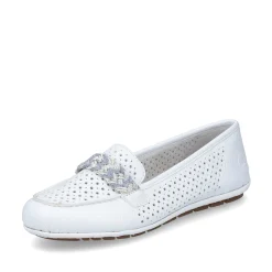 Rieker Damen Loafer reinweiss