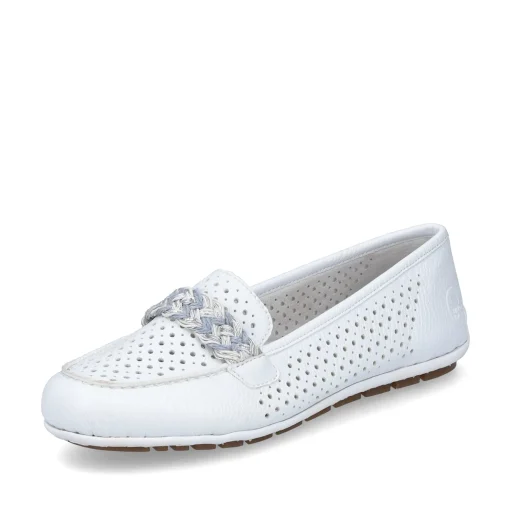 Rieker Damen Loafer reinweiss