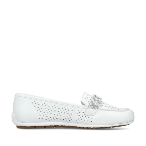 Rieker Damen Loafer reinweiss