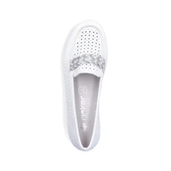 Rieker Damen Loafer reinweiss