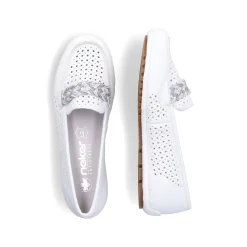 Rieker Damen Loafer reinweiss
