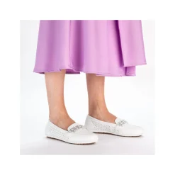 Rieker Damen Loafer reinweiss