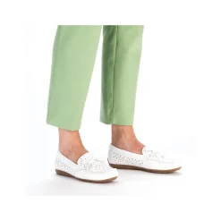 Rieker Damen Loafer reinweiss