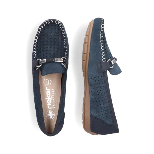 Rieker Damen Loafer schieferblau