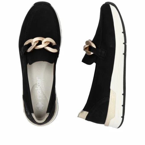 Rieker Damen Loafer tiefschwarz