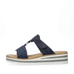 Rieker Damen Pantoletten marineblau