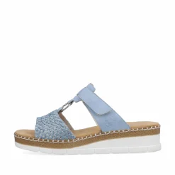 Rieker Damen Pantoletten hellblau