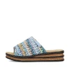 Rieker Damen Pantoletten multi-himmelblau