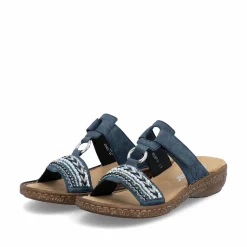 Rieker Damen Pantoletten denimblau