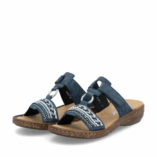 Rieker Damen Pantoletten denimblau