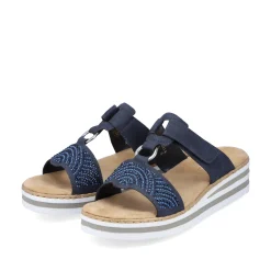 Rieker Damen Pantoletten marineblau