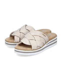 Rieker Damen Pantoletten hellbeige