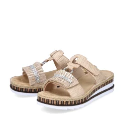 Rieker Damen Pantoletten cremebeige