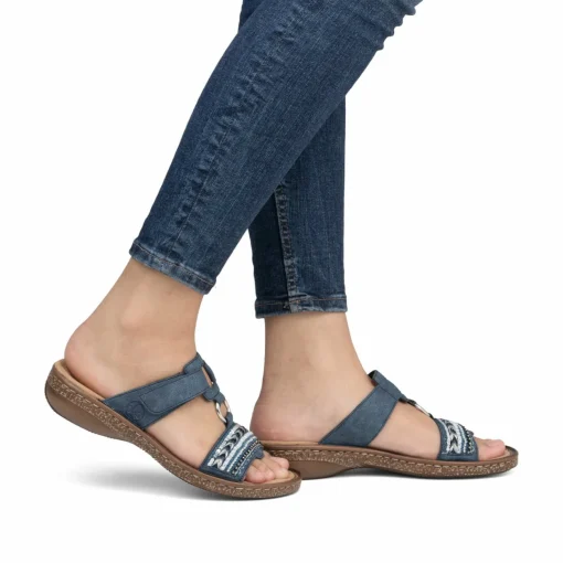 Rieker Damen Pantoletten denimblau