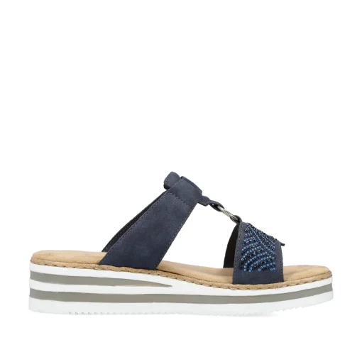 Rieker Damen Pantoletten marineblau