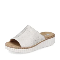 Rieker Damen Pantoletten silber-platin-metallic