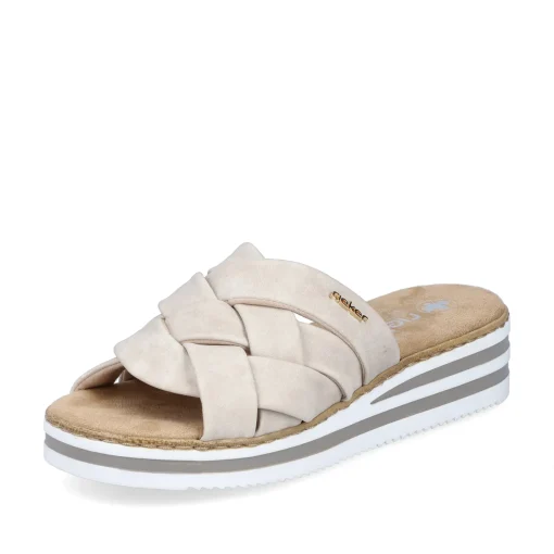 Rieker Damen Pantoletten hellbeige