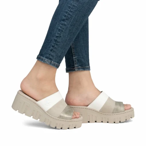 Rieker Damen Pantoletten hellbeige