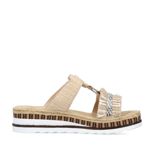 Rieker Damen Pantoletten cremebeige