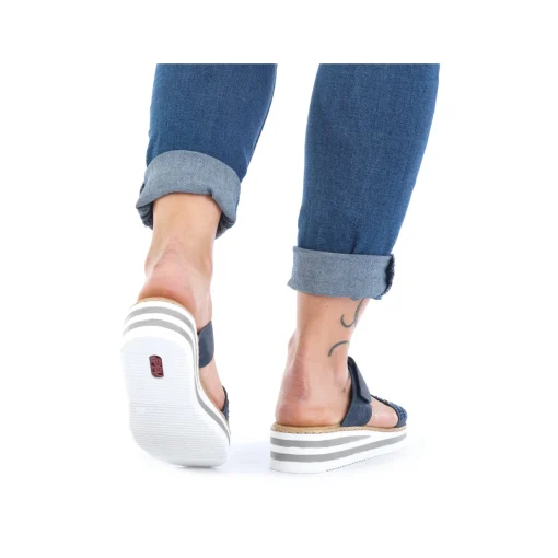 Rieker Damen Pantoletten marineblau