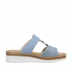 Rieker Damen Pantoletten hellblau