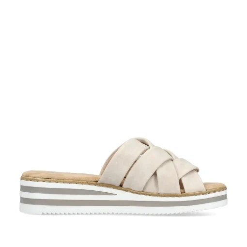 Rieker Damen Pantoletten hellbeige