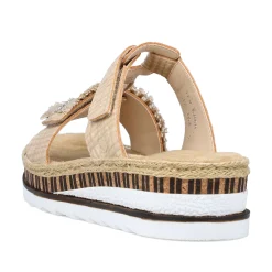 Rieker Damen Pantoletten cremebeige