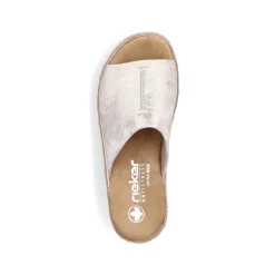 Rieker Damen Pantoletten silber-platin-metallic