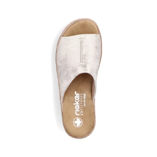 Rieker Damen Pantoletten silber-platin-metallic