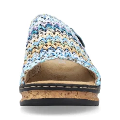 Rieker Damen Pantoletten multi-himmelblau