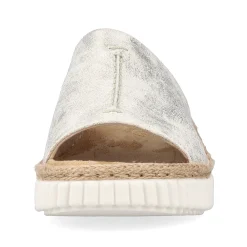Rieker Damen Pantoletten silber-platin-metallic