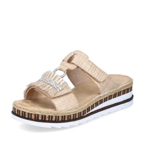 Rieker Damen Pantoletten cremebeige