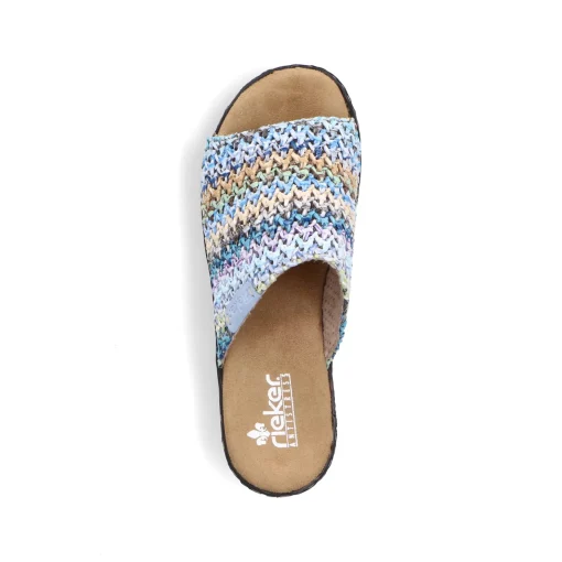 Rieker Damen Pantoletten multi-himmelblau