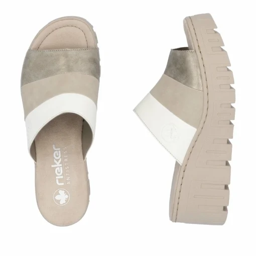 Rieker Damen Pantoletten hellbeige