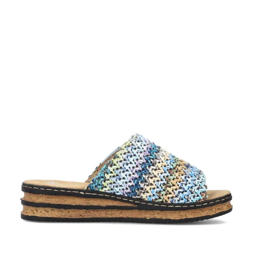 Rieker Damen Pantoletten multi-himmelblau