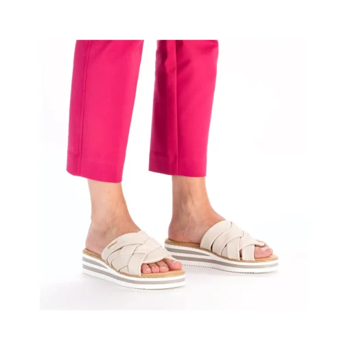 Rieker Damen Pantoletten hellbeige