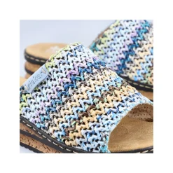 Rieker Damen Pantoletten multi-himmelblau