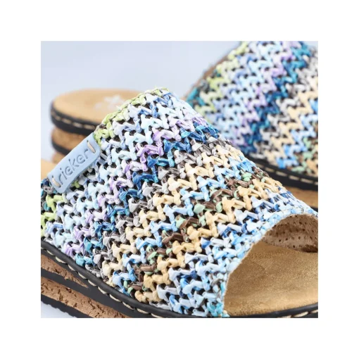 Rieker Damen Pantoletten multi-himmelblau