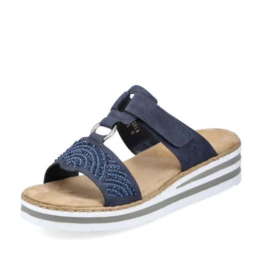 Rieker Damen Pantoletten marineblau