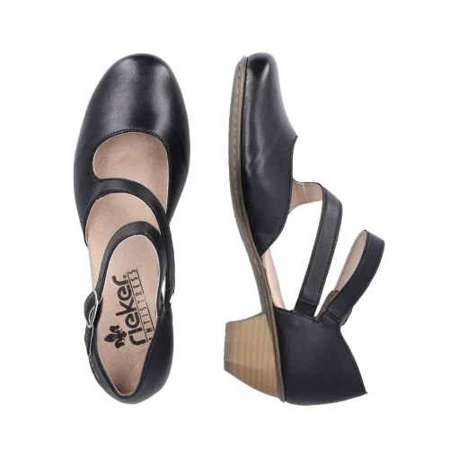 Rieker Damen Pumps glanzschwarz