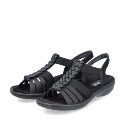 Rieker Damen Riemchensandalen asphaltschwarz