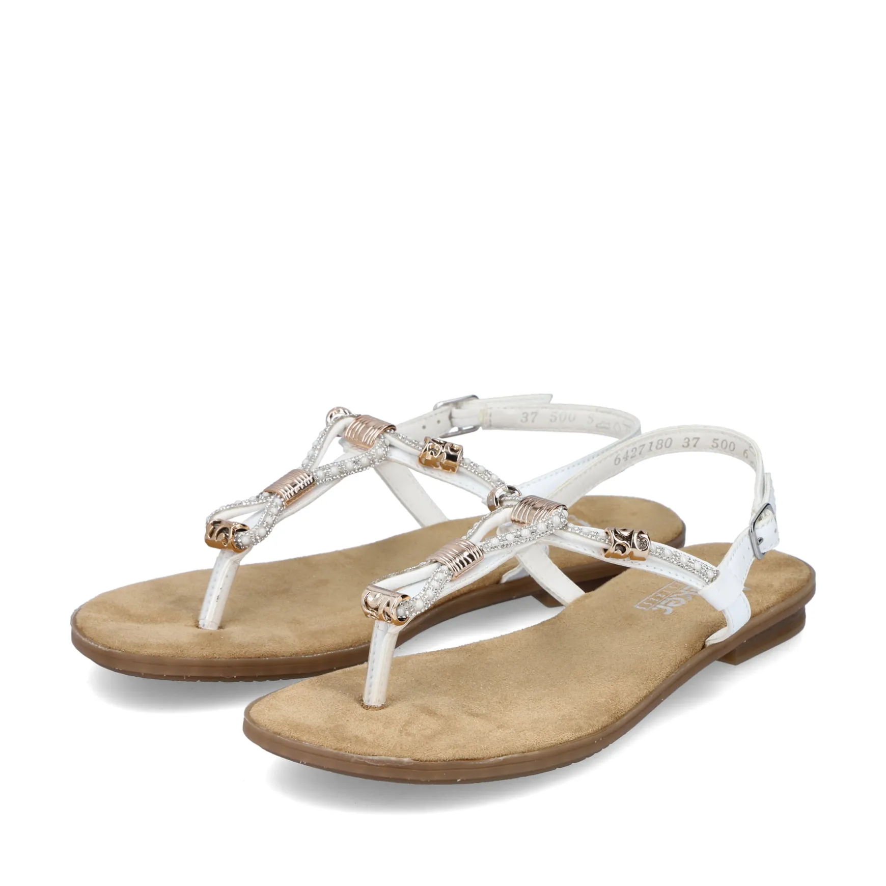 Rieker Damen Riemchensandalen kristallweiß