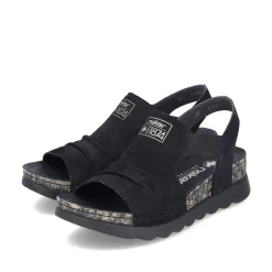 Rieker Damen Riemchensandalen asphaltschwarz