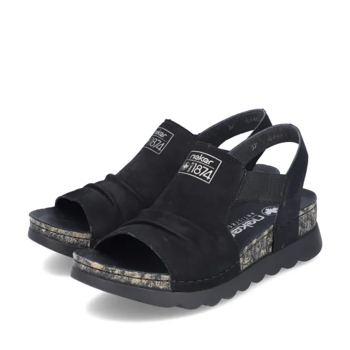 Rieker Damen Riemchensandalen asphaltschwarz