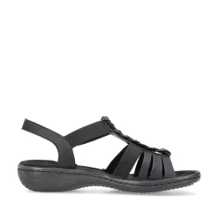 Rieker Damen Riemchensandalen asphaltschwarz